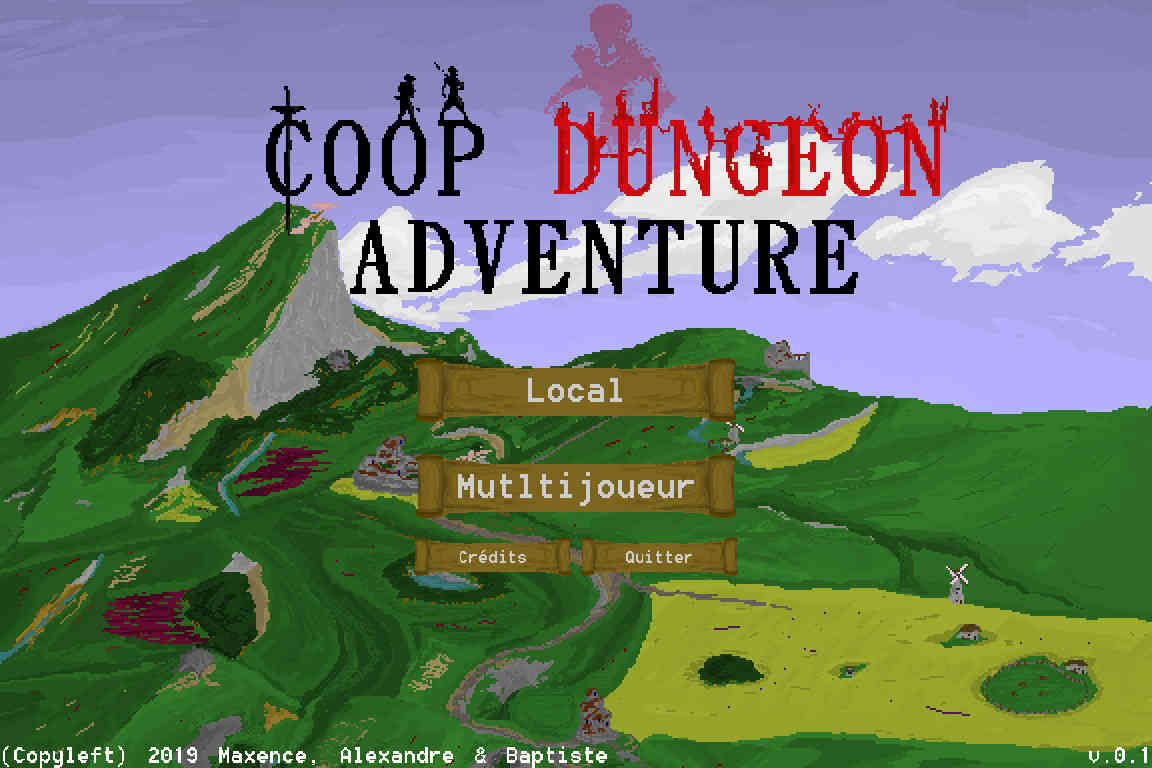 Écran titre de Coop Dungeon Adventure