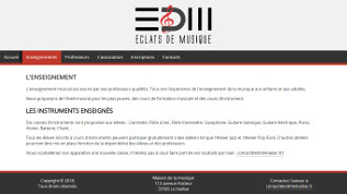 Aperçu du site web Éclats de Musique